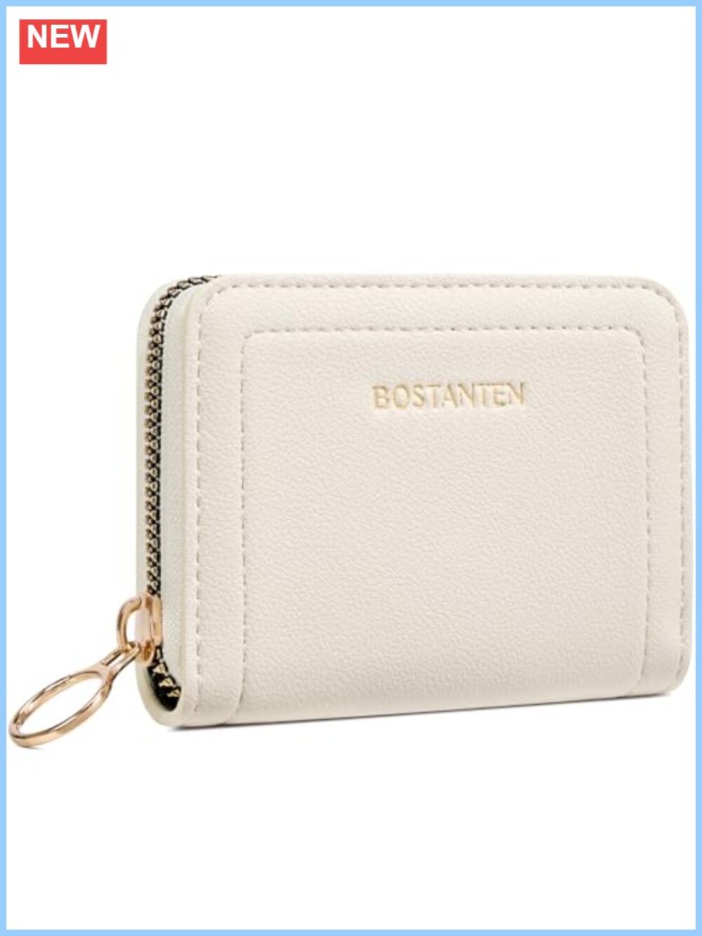RFID Blocking Zippered Card Holder Wallet Compact Vegan Leather